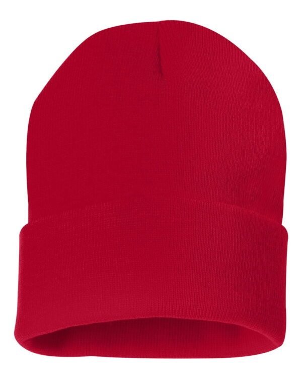 Embroidered Knit Beanie red